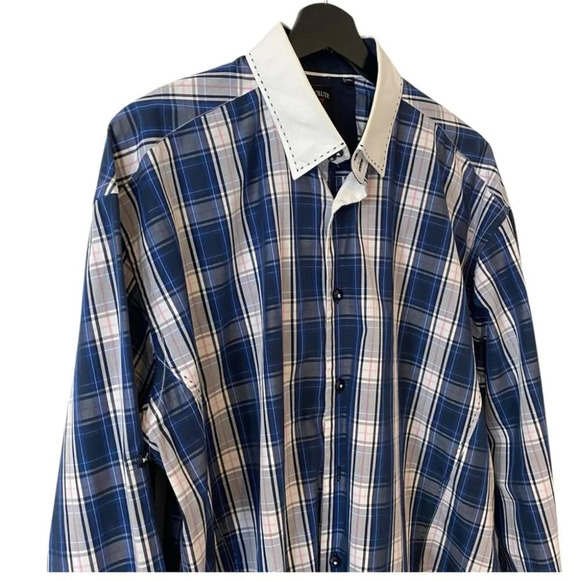 Absolute Rebellion French Style Bold Dress Down Slim Fit Shirt XXL - Picture 1 of 16